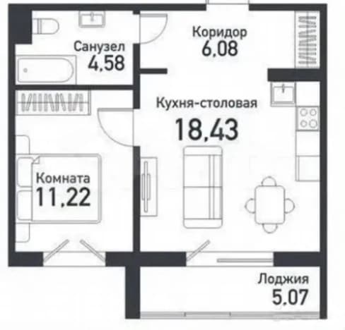 Купить квартиру площадью 34 кв.м в Тюменской области. Вариант № 2277216, 0, площадь - квм, цена 5750000 рублей