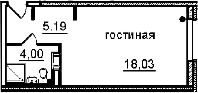 . Вариант № 2070631, 0, площадь - 27.45 квм, цена 6660000 рублей