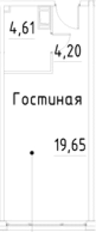 . Вариант № 1920554, 0, площадь - 28.46 квм, цена 7222097 рублей