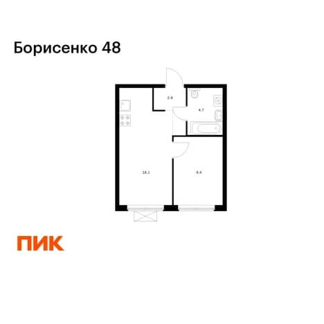Купить однокомнатную квартиру в новостройках в ЖК Борисенко 48 в Владивостоке. Вариант № 2239045, 1, площадь - квм, цена 7788430 рублей