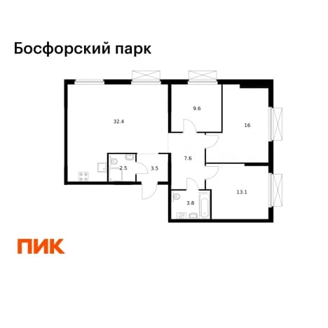 . Вариант № 2016578, 0, площадь - 88.5 квм, цена 16514100 рублей