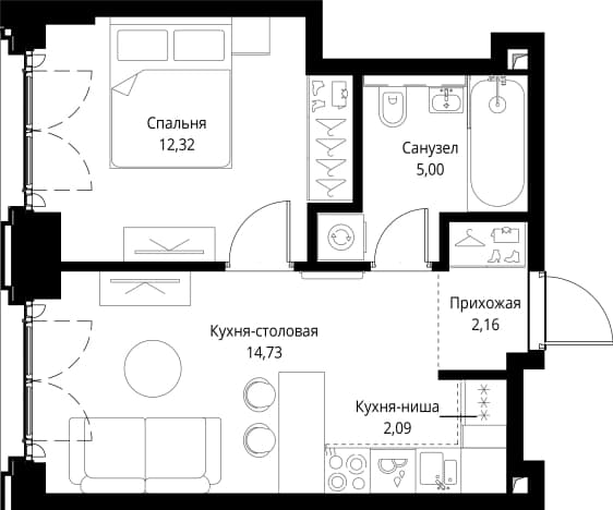 . Вариант № 1878795, 0, площадь - 36.3 квм, цена 24771846 рублей