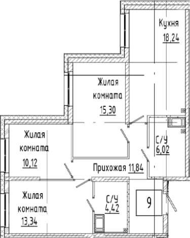 . Вариант № 2023450, 0, площадь - 79.28 квм, цена 18028000 рублей
