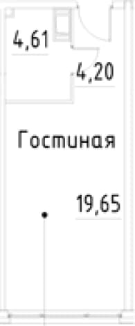 . Вариант № 1920510, 0, площадь - 28.46 квм, цена 7011755 рублей