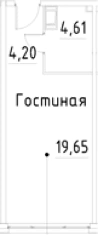 . Вариант № 1920481, 0, площадь - 28.46 квм, цена 7011755 рублей