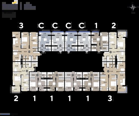 . Вариант № 2276914, 1, площадь - 27.94 квм, цена 12681966 рублей