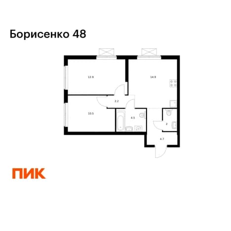 Купить двухкомнатную квартиру в новостройках в ЖК Борисенко 48 в Владивостоке. Вариант № 2078388, 1, площадь - квм, цена 10215920 рублей