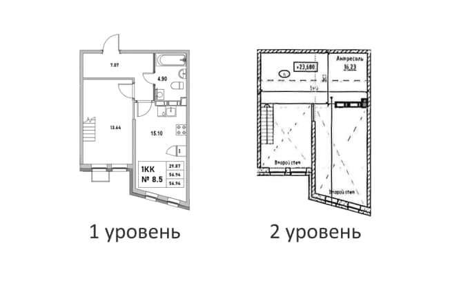 . Вариант № 2311219, 0, площадь - 56.94 квм, цена 12116832 рублей
