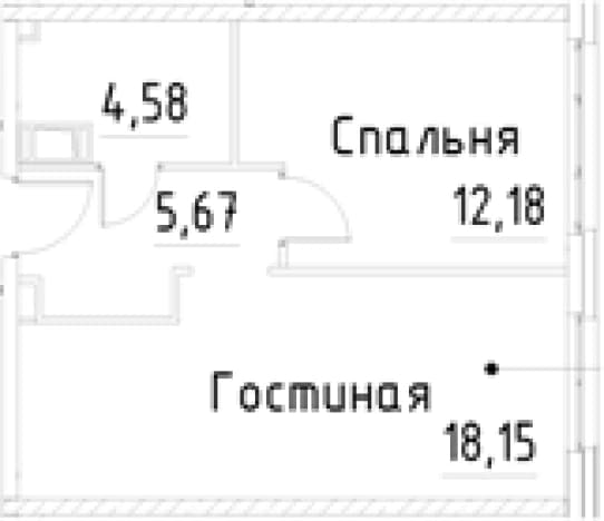 . Вариант № 1920308, 0, площадь - 40.58 квм, цена 10025069 рублей