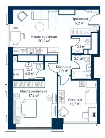 . Вариант № 2274044, 0, площадь - 67 квм, цена 27800000 рублей