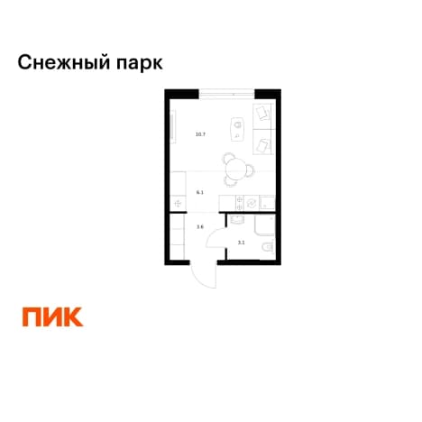 Купить студию в новостройках в районе Первомайский в Владивостоке. Вариант № 2272879, 1, площадь - квм, цена 5755150 рублей