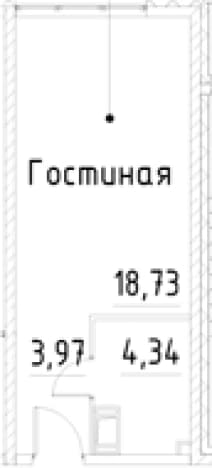 . Вариант № 1920455, 0, площадь - 27.04 квм, цена 6861754 рублей