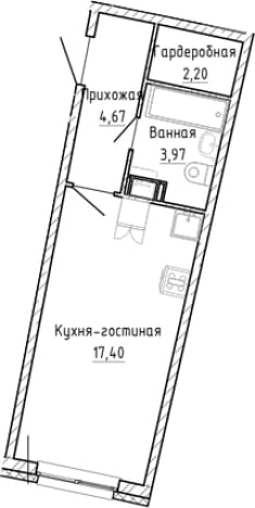 . Вариант № 2186664, 0, площадь - 28.24 квм, цена 5398895 рублей