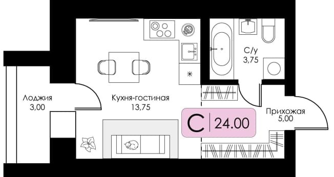 Купить квартиру в новостройках в Смоленской области. Вариант № 2131192, 1, площадь - квм, цена 4011600 рублей