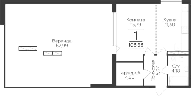 . Вариант № 2224965, 0, площадь - 40.94 квм, цена 14908759 рублей