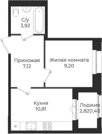 . Вариант № 1839052, 0, площадь - 31.05 квм, цена 5389983 рублей