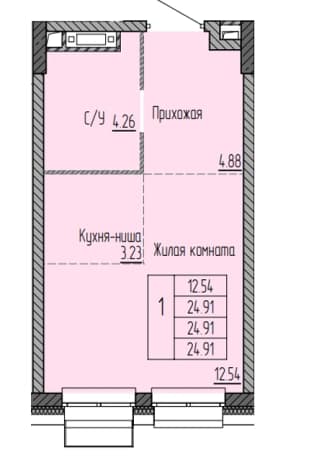 . Вариант № 2308304, 0, площадь - 24.91 квм, цена 16000000 рублей