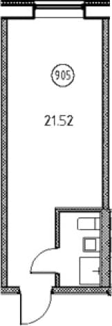. Вариант № 2234317, 0, площадь - 21.52 квм, цена 11082800 рублей
