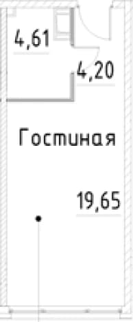 . Вариант № 1853356, 0, площадь - 28.46 квм, цена 7011755 рублей