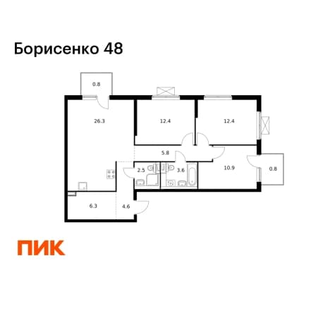 . Вариант № 2110464, 0, площадь - 86.4 квм, цена 16450560 рублей