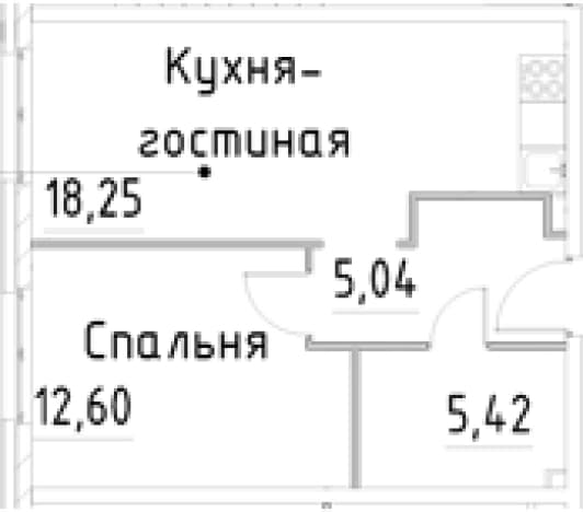 . Вариант № 2007010, 0, площадь - 41.31 квм, цена 9745731 рублей