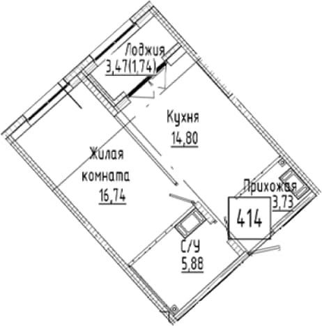. Вариант № 2023373, 0, площадь - 41.15 квм, цена 10311000 рублей