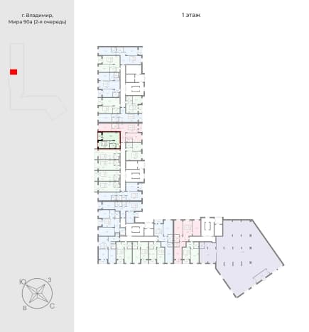 . Вариант № 2046864, 1, площадь - 43.17 квм, цена 4878210 рублей