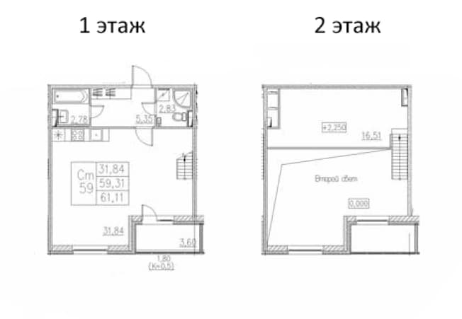 . Вариант № 256008, 0, площадь - 59.31 квм, цена 9777613 рублей