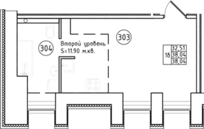. Вариант № 1815734, 0, площадь - 39.4 квм, цена 9909100 рублей
