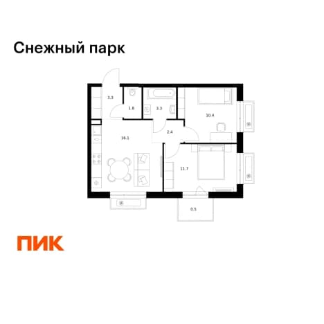 Купить двухкомнатную квартиру с балконом в районе Ленинский в Владивостоке. Вариант № 2092043, 1, площадь - квм, цена 9301050 рублей