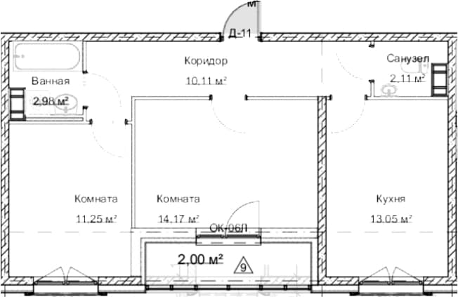 . Вариант № 1909837, 0, площадь - 54.25 квм, цена 22840000 рублей