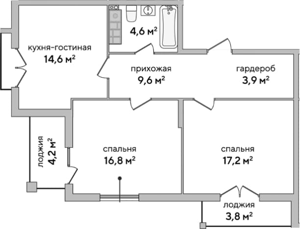 . Вариант № 2127066, 0, площадь - 66.7 квм, цена 19139621 рублей