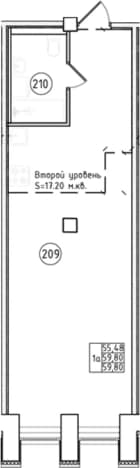 . Вариант № 1815717, 0, площадь - 64 квм, цена 15836800 рублей