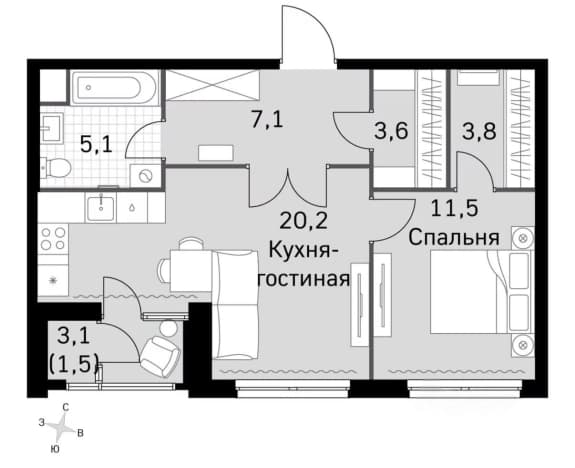 Купить квартиру в ЖК М_5 в Красногорске. Вариант № 2275074, 1, площадь - квм, цена 22000000 рублей