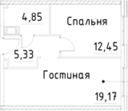 . Вариант № 1920255, 0, площадь - 41.8 квм, цена 10288844 рублей