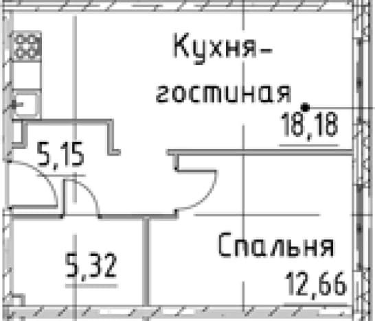 . Вариант № 1920252, 0, площадь - 41.31 квм, цена 10038106 рублей