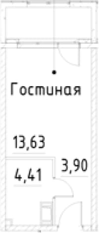 . Вариант № 1920402, 0, площадь - 21.94 квм, цена 6201744 рублей