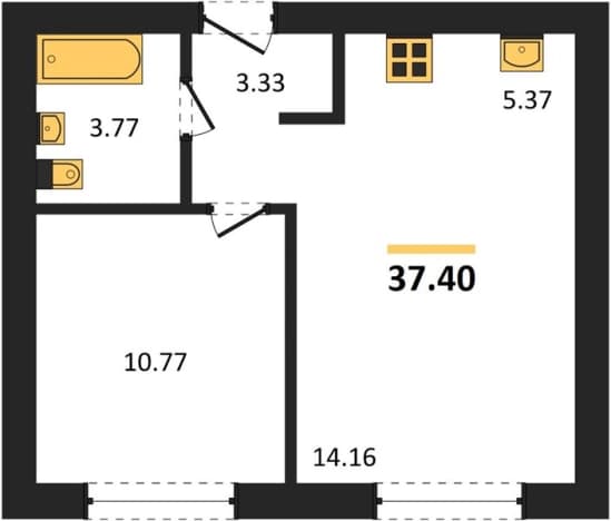 Купить квартиру площадью 34 кв.м в Челябинской области. Вариант № 2233660, 0, площадь - квм, цена 5236000 рублей