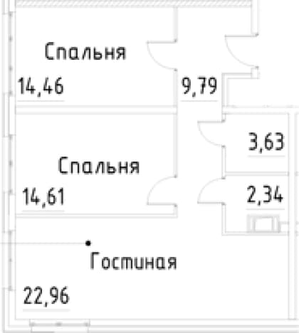 . Вариант № 1920206, 0, площадь - 67.79 квм, цена 15202965 рублей