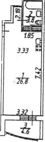 . Вариант № 1865572, 0, площадь - 30.6 квм, цена 9152000 рублей