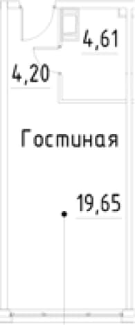 . Вариант № 1920551, 0, площадь - 28.46 квм, цена 7222097 рублей