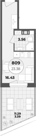 . Вариант № 1834092, 0, площадь - 19.99 квм, цена 11321087 рублей