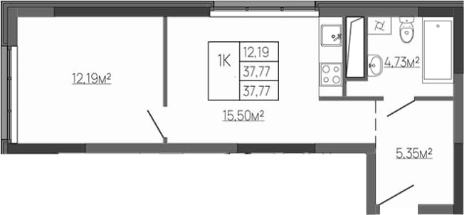 . Вариант № 2154525, 0, площадь - 39.89 квм, цена 14004385 рублей