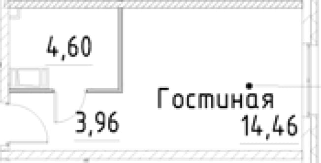 . Вариант № 1853699, 0, площадь - 23.02 квм, цена 5971176 рублей