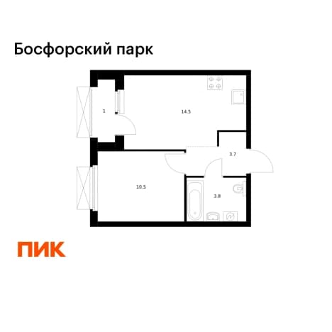 . Вариант № 2016575, 0, площадь - 33.5 квм, цена 8327430 рублей