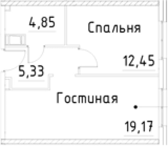 . Вариант № 1920534, 0, площадь - 41.8 квм, цена 10307654 рублей
