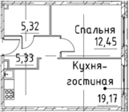 . Вариант № 1920259, 0, площадь - 42.27 квм, цена 10271381 рублей