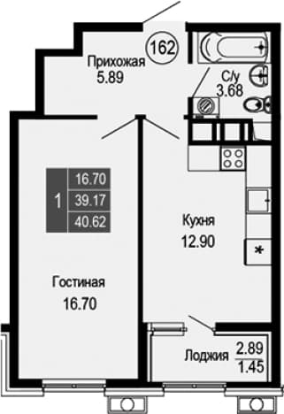 . Вариант № 2112306, 0, площадь - 39.17 квм, цена 9748800 рублей