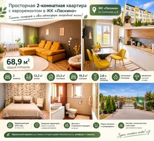 Купить двухкомнатную квартиру с ремонтом на улице Володарского в Калининграде. Вариант № 2362680, 0, площадь - квм, цена 9500000 рублей