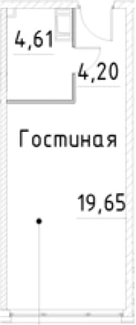 . Вариант № 1853552, 0, площадь - 28.46 квм, цена 7037369 рублей